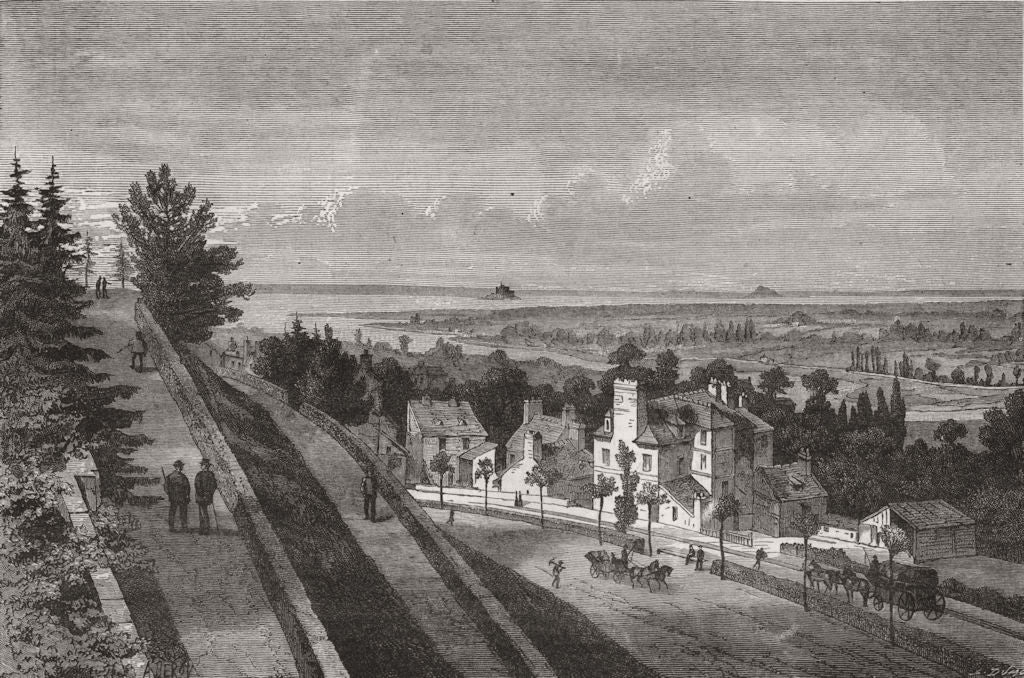 AVRANCHES. Bay of Mount St Michael, from , Normandy 1874 old antique print